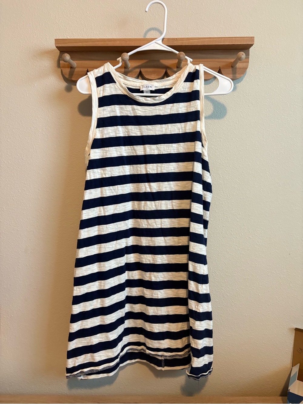 J. Crew Navy and White Striped Sleeveless Dress